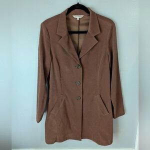 Vintage TravelSmith Long Brown Duster Jacket Womens M